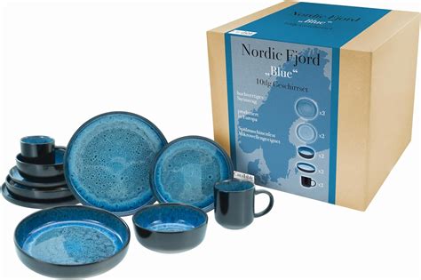 Creatable Serie Nordic Fjord Blue Teiliges Geschirrset