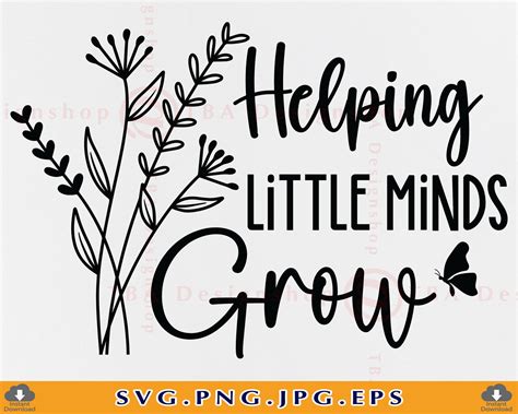 Helping Little Minds Grow Svg Teacher Gift SVG Wildflowers - Etsy