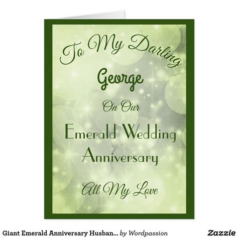 Giant Emerald Anniversary Husband Greeting Card Card Zazzle