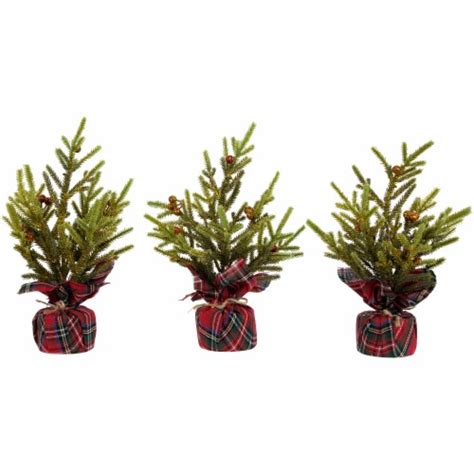 Northlight Mini Glittered Pine With Berries Artificial Christmas Trees