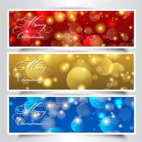 Christmas Bokeh Banner Sammlung Kostenlose Vektor