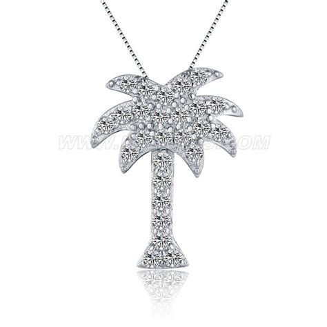 Sterling Silver Cz Coconut Tree Pendant For Women Lp Pearl Jewelry