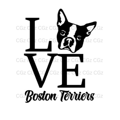 Love Boston Terriers SVG Boston Terrier Love Svg Jpg and - Etsy