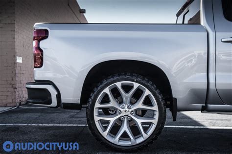 26 Chevrolet Snowflake Wheels Fr 59 Silver Machined Oem Replica For 2019 Chevrolet Silverado