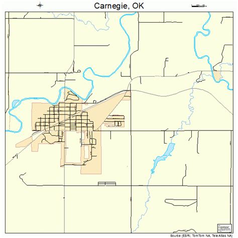 Carnegie Oklahoma Street Map 4012050