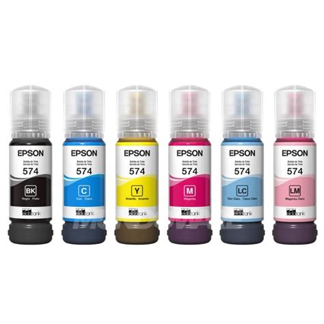 Tinta Epson EcoTank L8050 L18050 574 Color Negro Cyan Magenta Amarillo