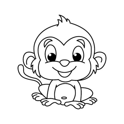 Personagens de desenho animado de macaco engraçado ilustração vetorial