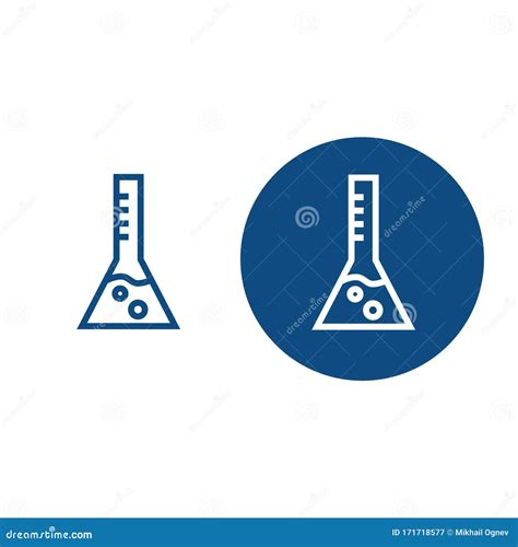 Blue Reagent Bottle For Physics And Chemistry Icon Isolated On
