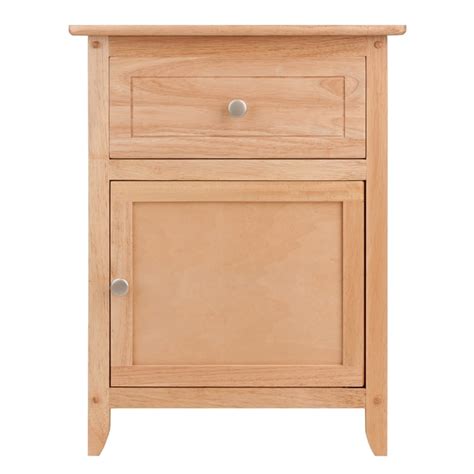 Winsome Eugene Transitional Solid Wood Night Stand With Cabinet In