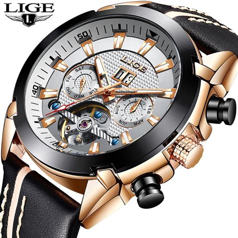 Lige M Nner Uhr Original Luxus Marke Tourbillon Automatische