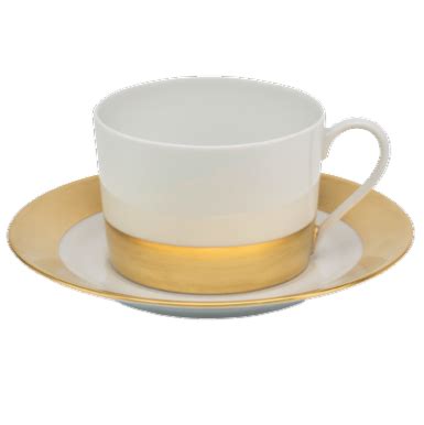 Danielle or mat Tasse et soucoupe déjeuner 0 30 litre Porcelaine