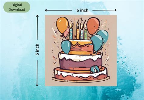 Happy Birthday Birthdays Birthday Card Balloons Cake Birthday Cake Etsy