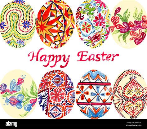 Easter eggs with traditional painting (Eastern European styles Stock ...