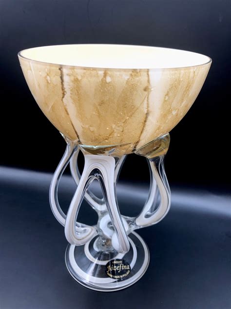 Jozefina Krosno Octopus Art Glass Octopus Footed Pedestal Bowl Goblet