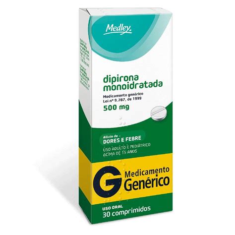 Dipirona Sódica 500mg 30 Comprimidos Medley Genérico C PanVel Farmácias