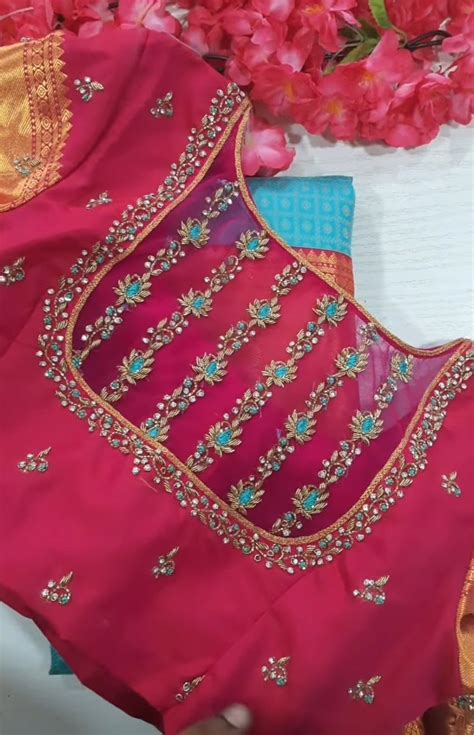 Pin By Sujatha Poojary On Aari Work Blouse Hand Designs Embroidery