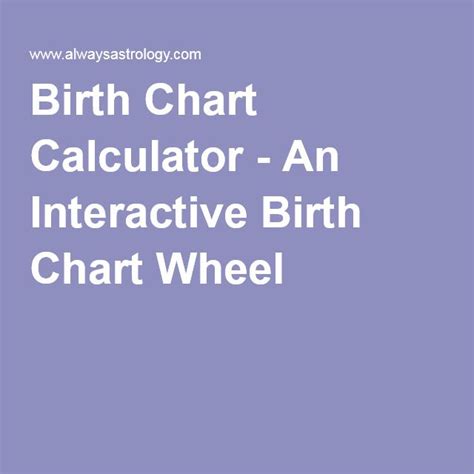 Birth Chart Calculator - An Interactive Birth Chart Wheel | Birth chart ...