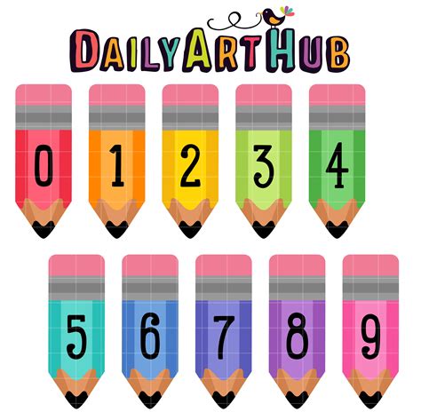 Pencil Numbers Clip Art Set Daily Art Hub Free Clip Art Everyday