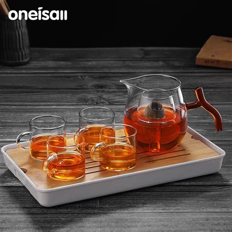 ONEISALL Glass Teapot 陈皮桔普茶壶 Tea Set Maker Single Pot Tea Cup Set 550ML