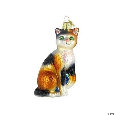 Old World Christmas 12399 Glass Blown Calico Cat Ornament Oriental Trading