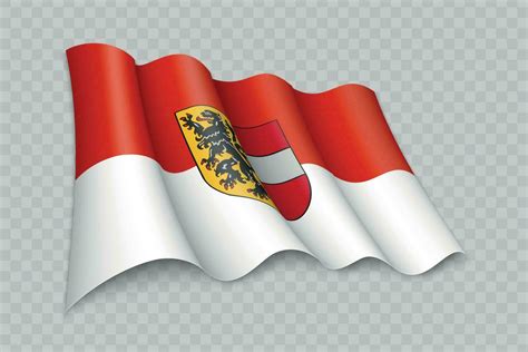 3d realista ondulación bandera de Salsburgo es un estado de Austria