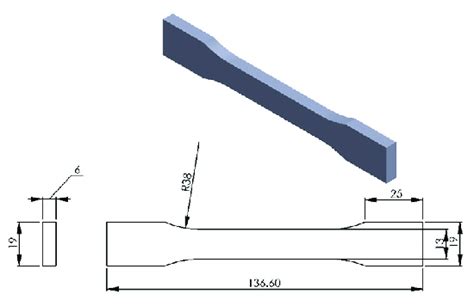 Geometry Of The Tensile Test Specimen According To Astm D638 Standard Download Scientific