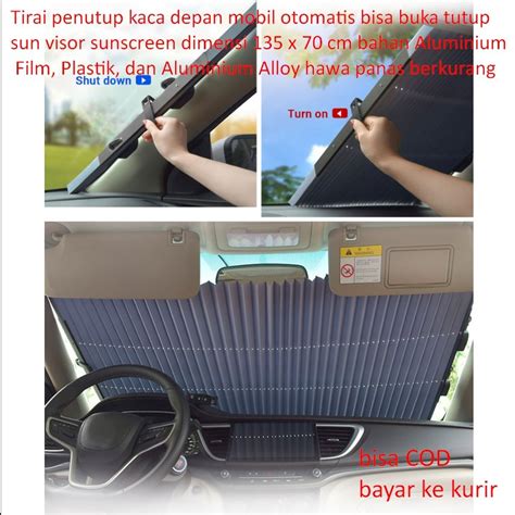 Jual Tirai Penutup Kaca Depan Mobil Otomatis Bisa Buka Tutup Sun Visor