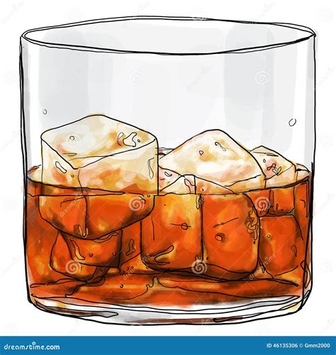 Glass Of Whisky Painting Stock Illustration Illustration Of Closeup