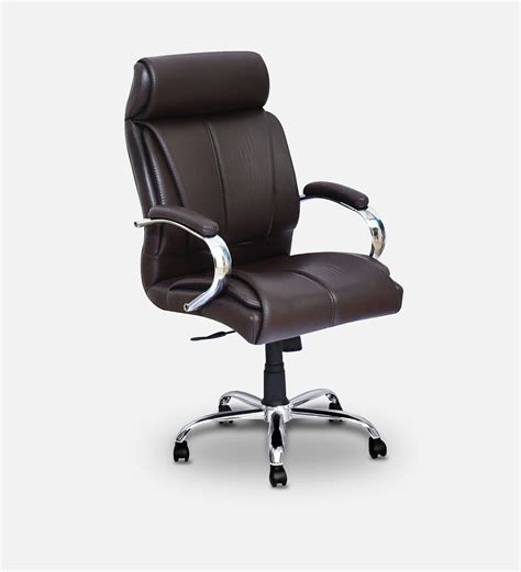 Buy Belgrade High Back Leatherette Office Chair In Brown Colour At 49