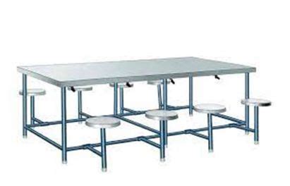 Plain Polished Stainless Steel Canteen Dining Table Shape