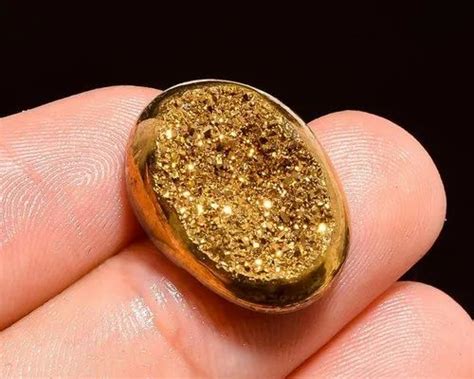 Kalpshri Exports Gold Titanium Druzy Stone For Making Jewelry