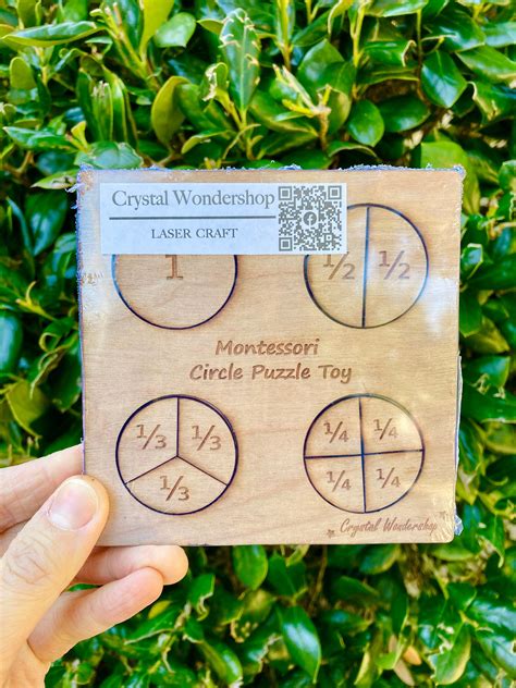 Customized Montessori Wooden Circle Math Puzzle Fractions Etsy