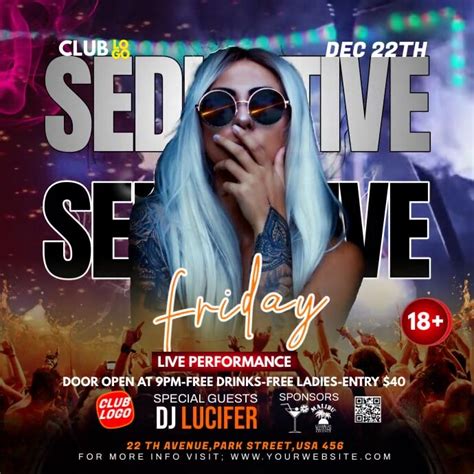 Seductive Friday Party Flyer Template Postermywall