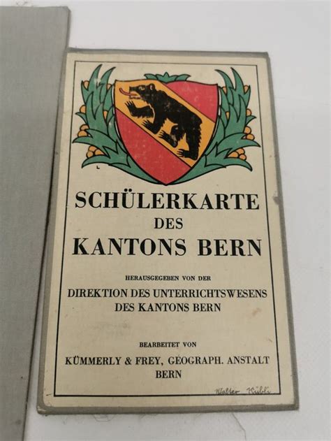 Alte Schulkarte Der Schweiz Sch Lerkarte Des Kantons Bern Kaufen