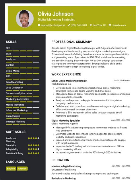 12 Digital Marketing Strategist CV Examples And Templates For 2024