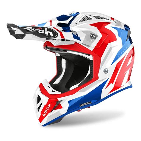 Kask Cross AIROH AVIATOR ACE SWOOP RED BLUE GLOSS Czerwony Niebieski