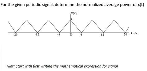 SOLVED For The Given Periodic Signal Determine The Normalized Average