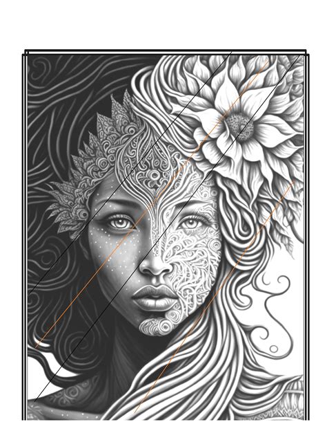 African African American Fantasy Face Adult Printable Coloring Etsy