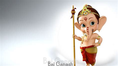 Bal Ganesh Cartoon Image White Background HD Cartoon Wallpapers | HD ...