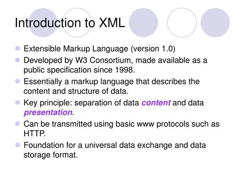 PPT XML And Distributed Applications PowerPoint Presentation Free