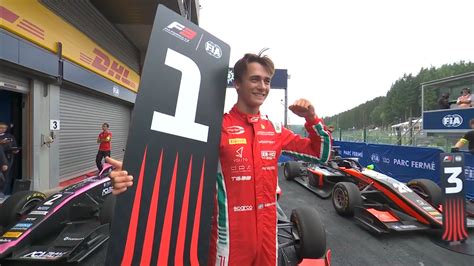 F Belgian Grand Prix Sprint Race Beganovic Grabs Win From Min