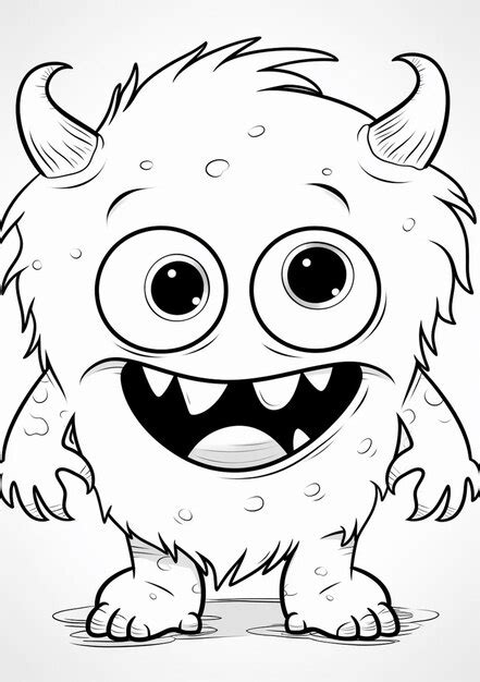 Un monstre de dessin animé avec de grands yeux et un grand sourire