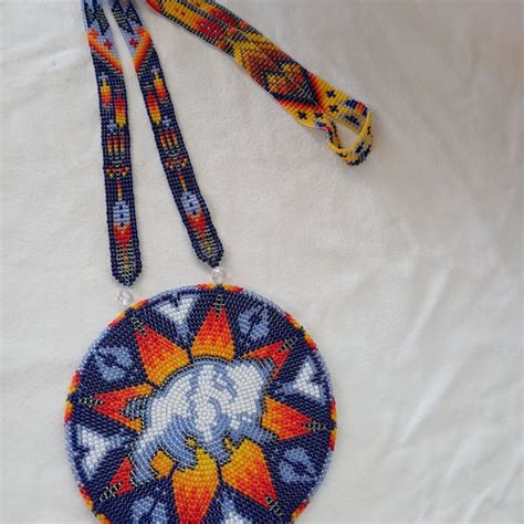 Beaded Medallion Native Buffalo Etsy