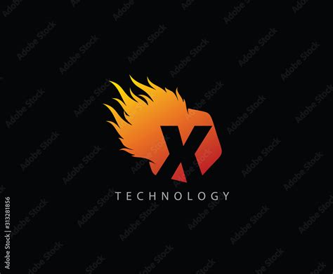 Fire Flame X Letter Hexa Logo Icon Stock Vector | Adobe Stock