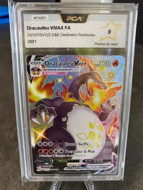 CARTE POKEMON DRACAUFEU Vmax Shiny Sv107 Sv122 Destinées Radieuses PCA