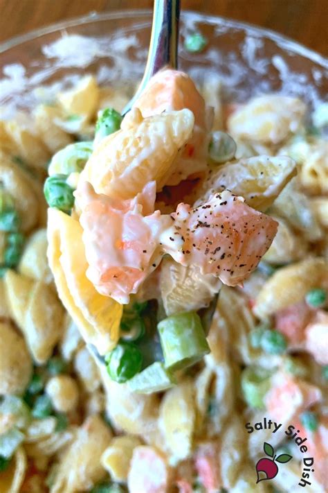 Seafood Pasta Salad With Shrimp In Every Bite Salty Side Dish