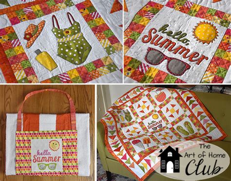 Hello Summer Towel Tote And Quilt The Art Of Home Club Jacquelynne