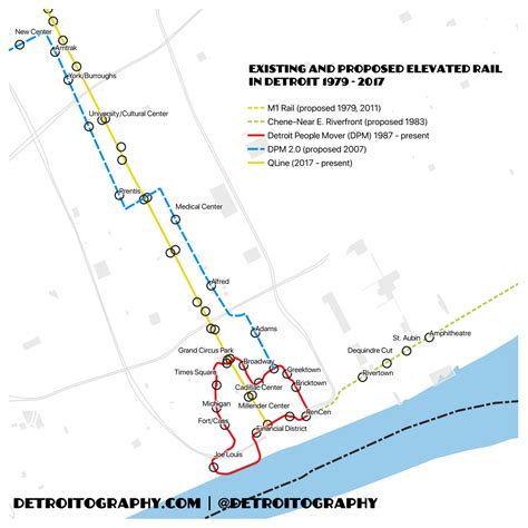 Map: Existing and Proposed Detroit People Mover Expansions | DETROITography