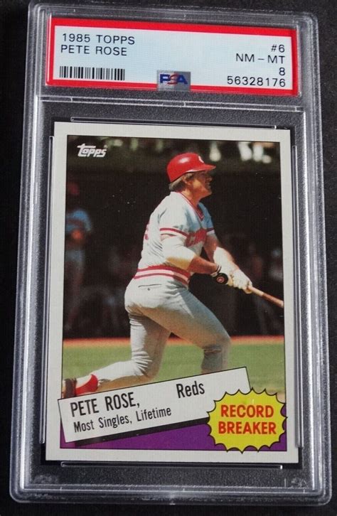 1985 Topps 6 Pete Rose Record Breaker Cincinnati Reds Baseball Card