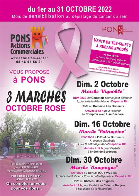 Trois Marches Solidaires Pour Octobre Rose Pons Actions Commerciales